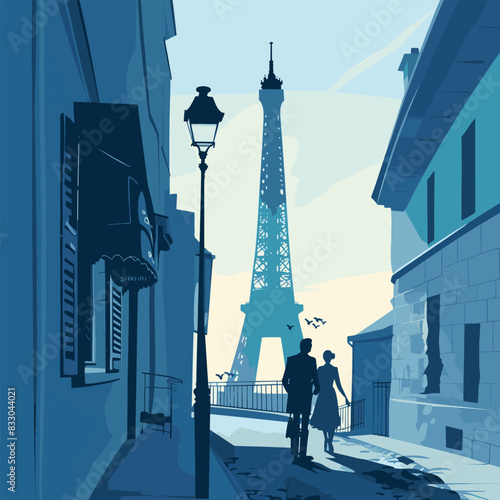 Minimalist illustration of Paris