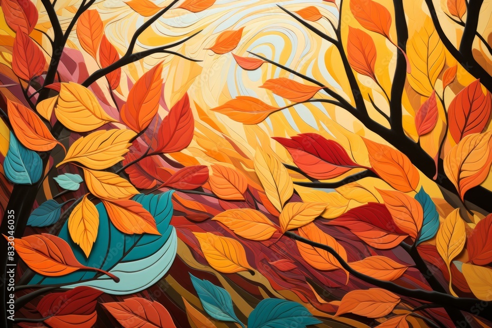 Falling leaves - Generative AI Falling leaves - Generative AI