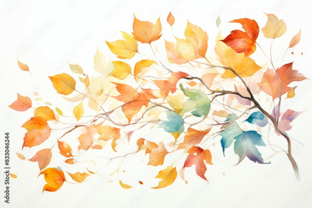 Fototapeta premium Falling leaves - Generative AI