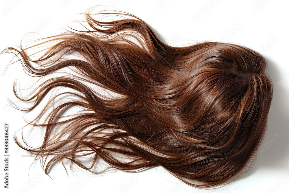 Human brown hair isolated on white background Human brown hair isolated on white background