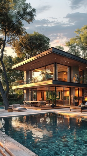 Wallpaper Mural Portrait Photorealistic Modern House Project in Virtual Reality with Natural Light Torontodigital.ca