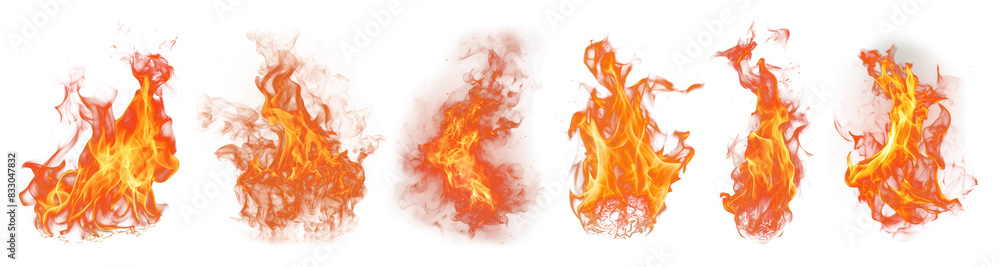 Fire png element set on transparent background Fire png element set on transparent background