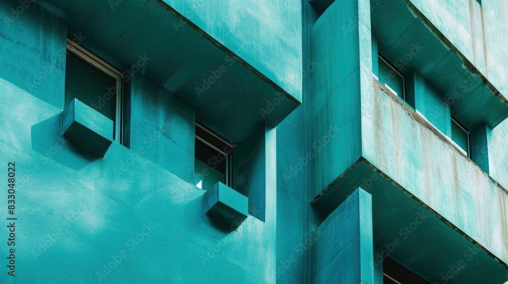 Fototapeta premium going to cafes, heat, brutalism, turquoise, wall art