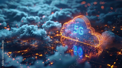 Advanced text 5G revolution, innovative data technologies that revolutionise the way we communicate, enabling instant connectivity and fast information transfer in the world of modern communications photo
