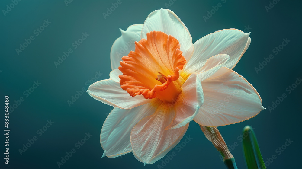 Obraz premium daffodil on blue background