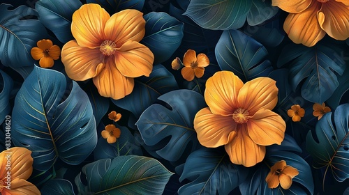 Wallpaper Mural Foliage Fantasy: Seamless Botanical Tile Pattern Torontodigital.ca