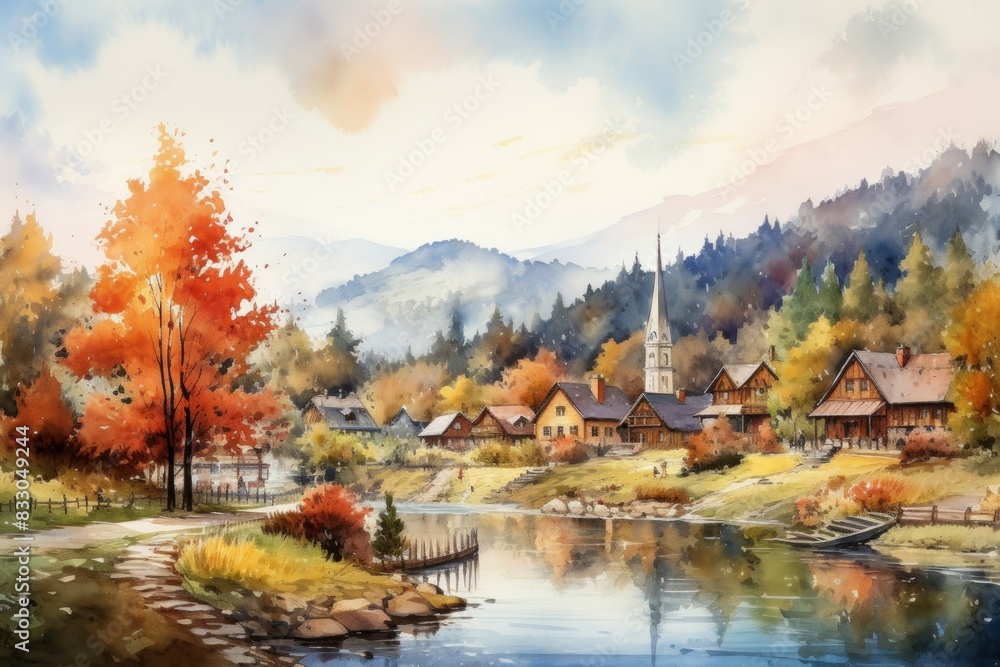 Fototapeta premium Historic villages - Generative AI