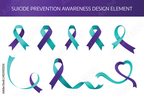 National suicide prevention month design template good for celebration. ribbon vector design. flat ribbon illustration. flyer design. eps 10.