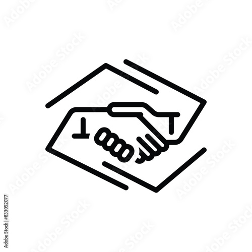 Black line icon for partnership 