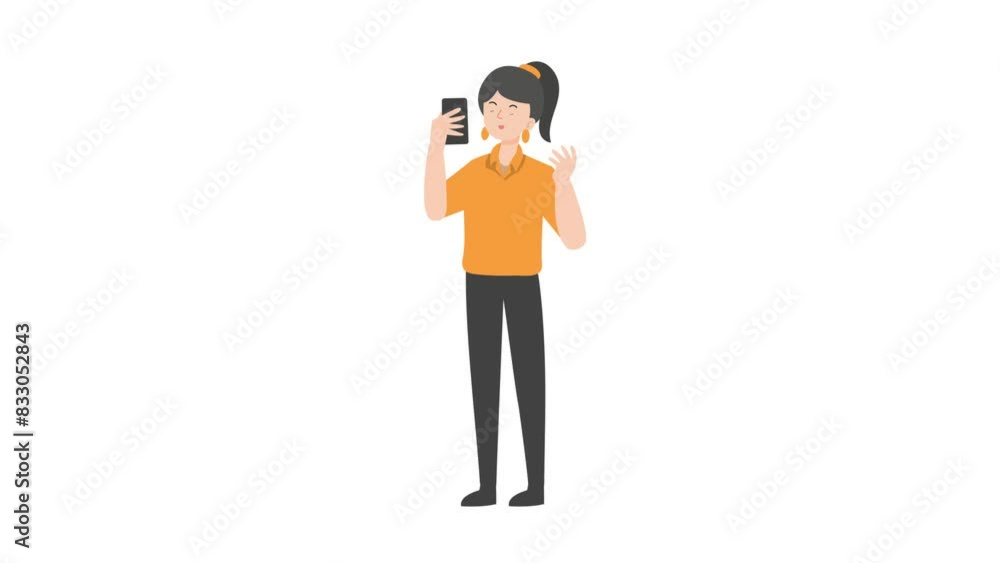 Saleswoman using mobile Saleswoman using mobile
