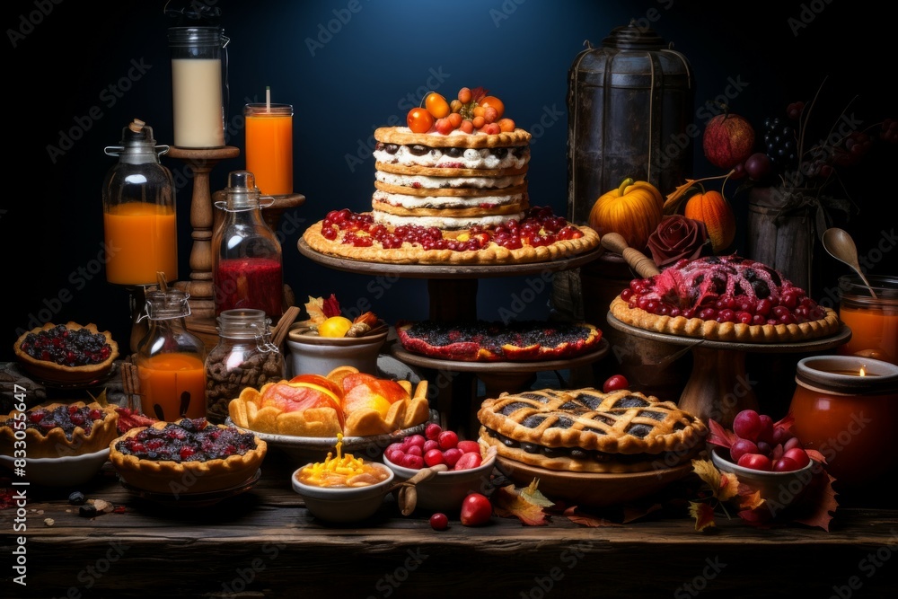Fototapeta premium Autumn desserts - Generative AI