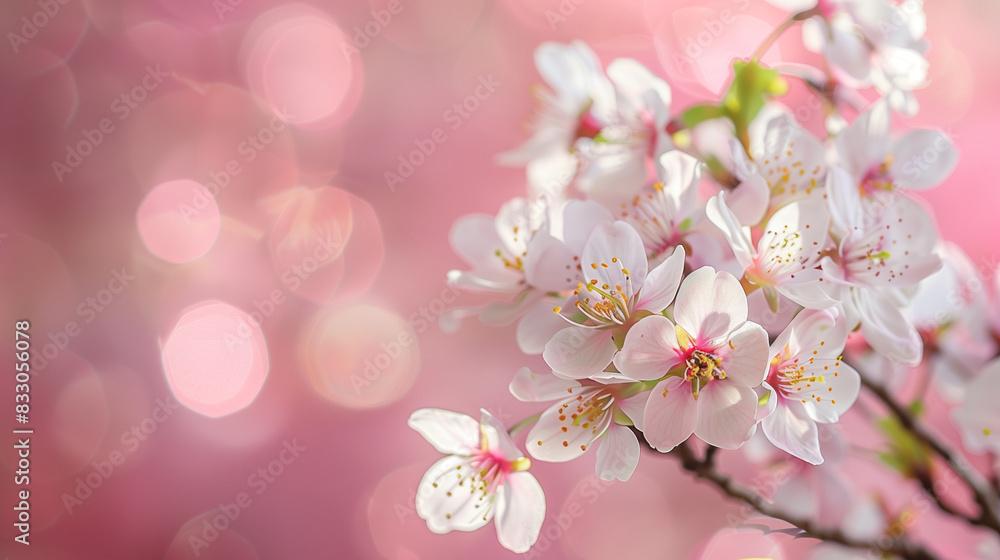 Cherry blossoms in soft pastel light with bokeh background Cherry blossoms in soft pastel light with bokeh background