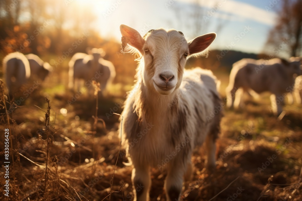 Naklejka premium Farm animals - Generative AI