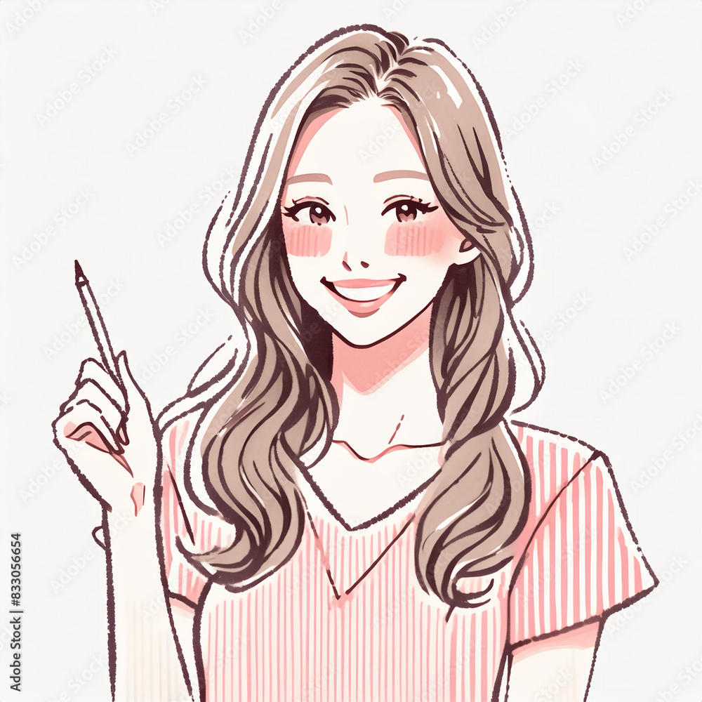アニメ・漫画風の女性・女の子のイラスト素材 アニメ・漫画風の女性・女の子のイラスト素材