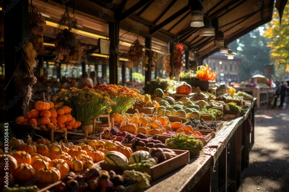 Fototapeta premium Seasonal markets - Generative AI