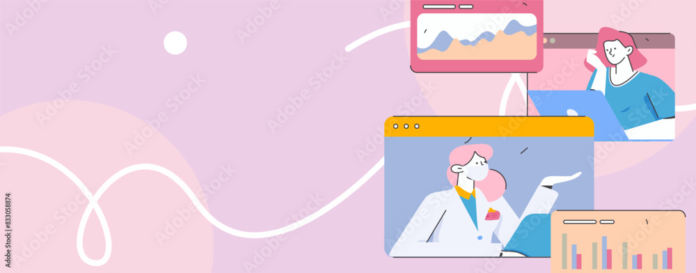 Flat vector illustration of business people operating work scene
Flat vector illustration of business people operating work scene