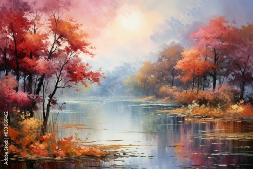 Autumn lakes - Generative AI © Sidewaypics