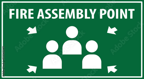 Fire assembly point isolated area sign vector.eps