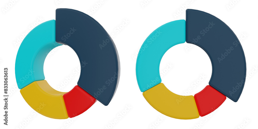 3d doughnut chart. Marketing 3D Set. Transparent Background 3d doughnut chart. Marketing 3D Set. Transparent Background