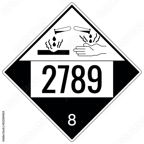 Hazardous material sign class  8 corrosive substance