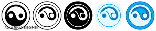 Set Trendy yin and yang Symbol icon pictogram vector illustration