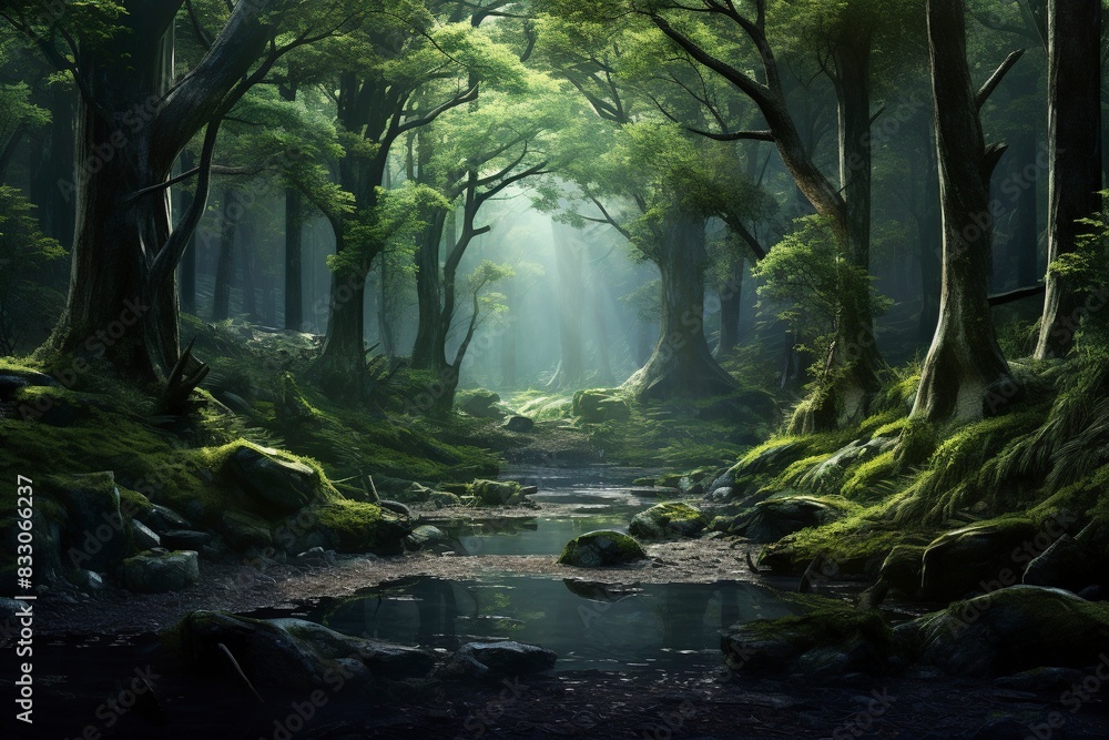 morning in the woods, generative ai morning in the woods, generative ai