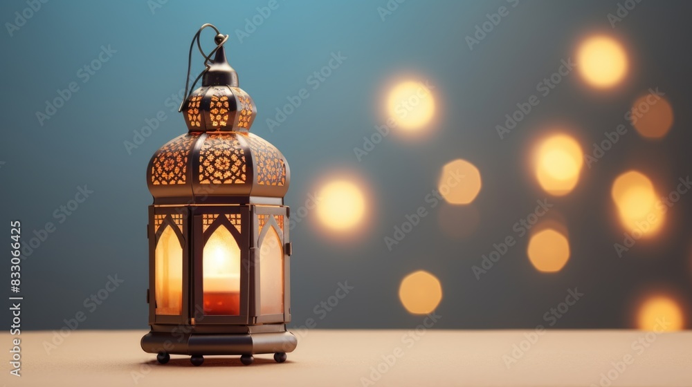 Celebration of islamic eid mubarak and eid al adha lantern in a light background Celebration of islamic eid mubarak and eid al adha lantern in a light background