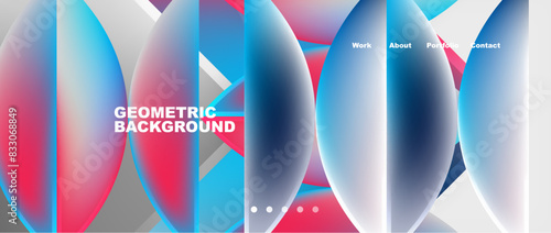 Colorful gradients with abstract geometric shapes. Vector Illustration For Wallpaper, Banner, Background, Card, Book Illustration, landing page