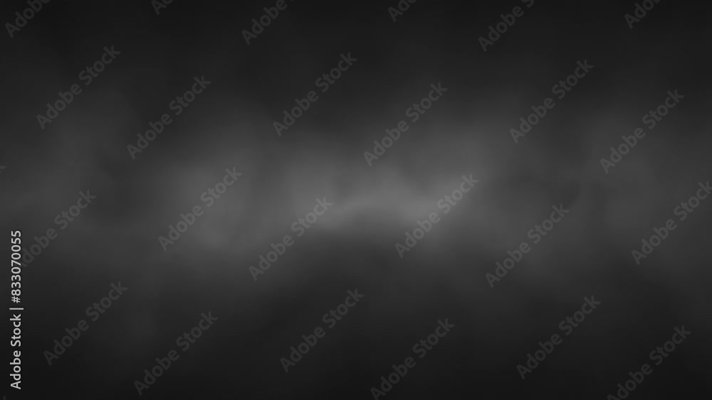 Dark black and white blurry cloud of smoke in loop slow motion. Copy space background. Dark black and white blurry cloud of smoke in loop slow motion. Copy space background.