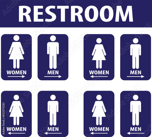 Restroom direction sign collection vector.eps