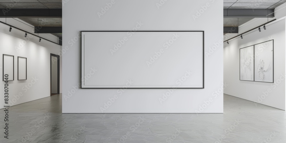 Fototapeta premium Blank picture frame in the museum.