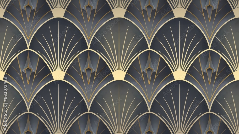 art deco seamless pattern, dark grey and gold geometric design with a subtle gradient in the background art deco seamless pattern, dark grey and gold geometric design with a subtle gradient in the background