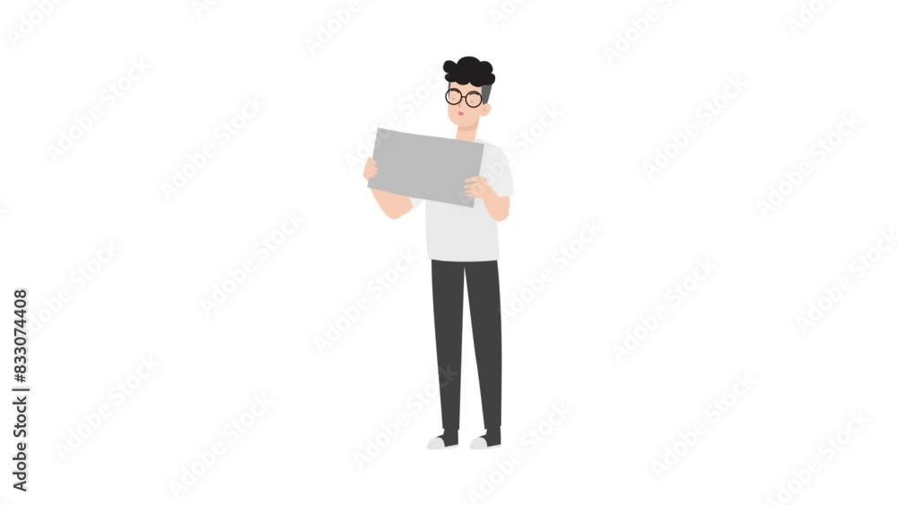 Businessman Holding Blank Placard Businessman Holding Blank Placard