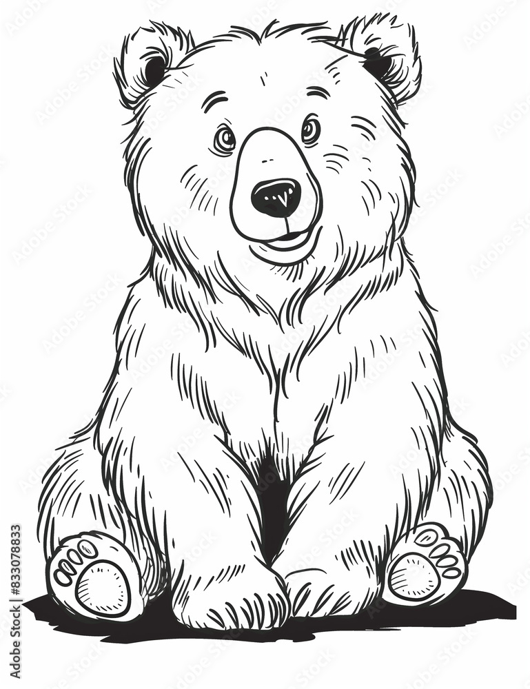 Bear Adventures: Bear Coloring Pages for All Ages - Line Art  - Simple Patterns - Easy Coloring Pages - Relaxing Coloring Pages for Adults - Printable pages 