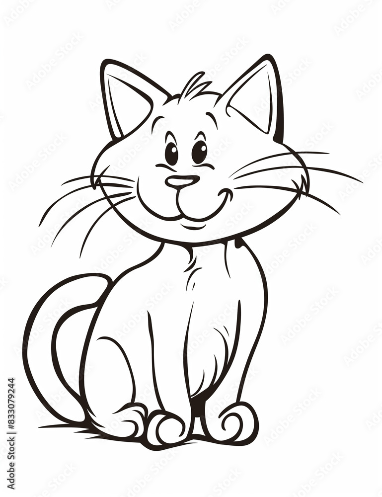 Curious Cat: Printable Line Art Coloring Pages- Easy Coloring Pages - Line Art - Simple Patterns- Printable pages - Relaxing Coloring Pages for Adults - Black and white Curious Cat: Printable Line Art Coloring Pages- Easy Coloring Pages - Line Art - Simple Patterns- Printable pages - Relaxing Coloring Pages for Adults - Black and white