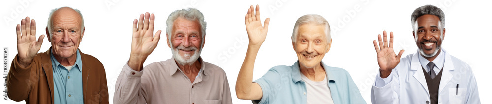 Senior man portrait png on transparent background Senior man portrait png on transparent background