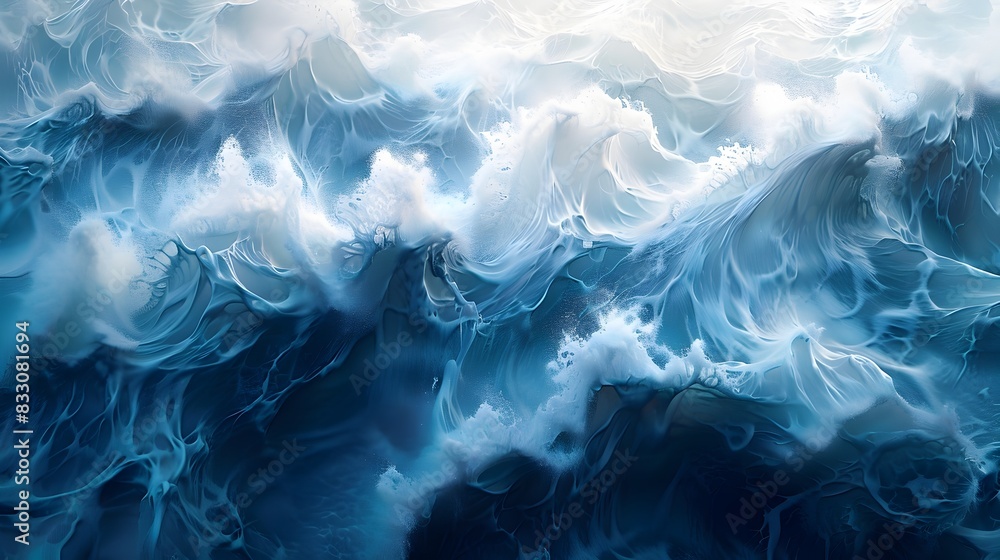 Obraz premium Captivating Representation of Dynamic Ocean Waves and Marine Essence