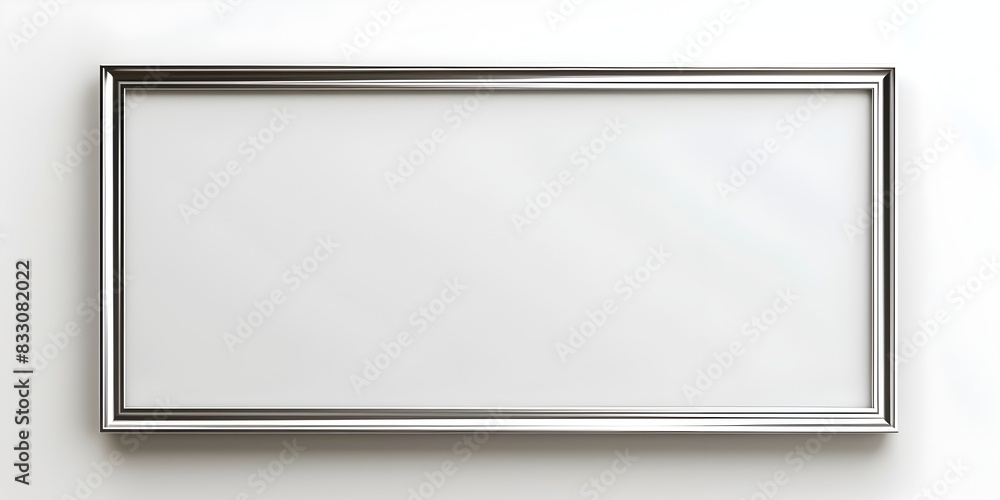 Obraz premium Polished Silver Frame with Sleek Finish on White Background Modern and Stylish Isolated for Premium Product Photography and Branding