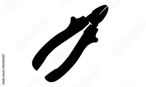 silhouette of cutting plier vector illustration