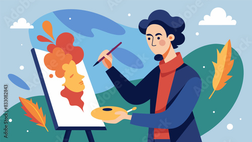 With each stroke of their brush a poet paints a canvas of emotions leaving behind a masterpiece in the form of poetry.. Vector illustration