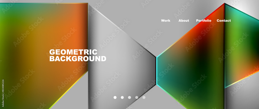 Flowing bright neon gradients geometric abstract background with triangles and lines. Fluid color pattern of color liquid gradient background for wallpaper, banner, background, card, landing page