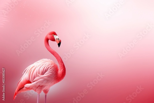 pink flamingo on a white background  generative ai