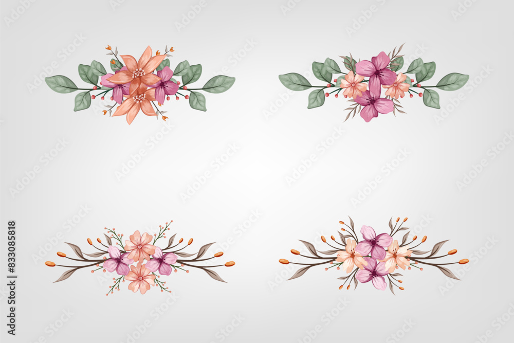 The Blooms Greenery Floral Foliage Ornament Corner Text Separator adds elegant framing text in invitations, cards The Blooms Greenery Floral Foliage Ornament Corner Text Separator adds elegant framing text in invitations, cards