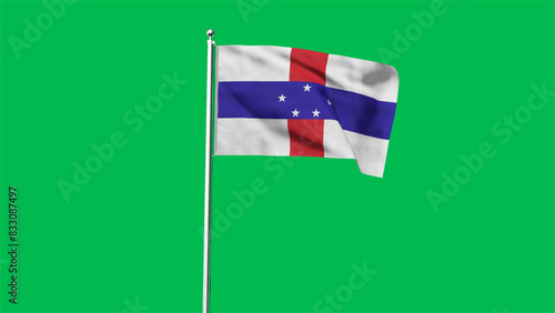 High detailed flag of Netherlands Antilles. National Netherlands Antilles flag. 3D illustration. photo