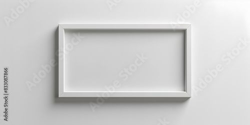 Minimalist White Frame Isolated on Clean Background Showcasing Concept of Modern Interior Design and Art Display