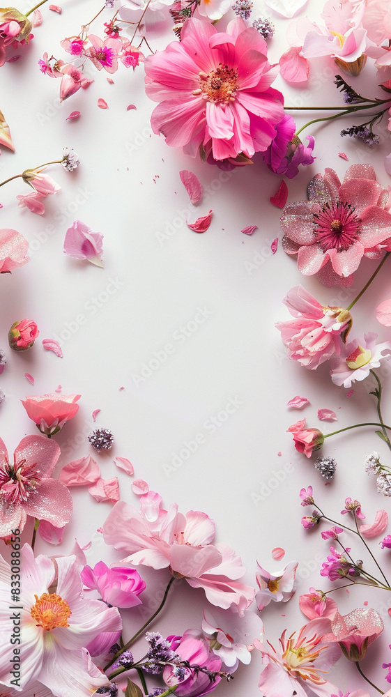 Illustration of spring flowers on white isolated background with copy space. Illustration of spring flowers on white isolated background with copy space.