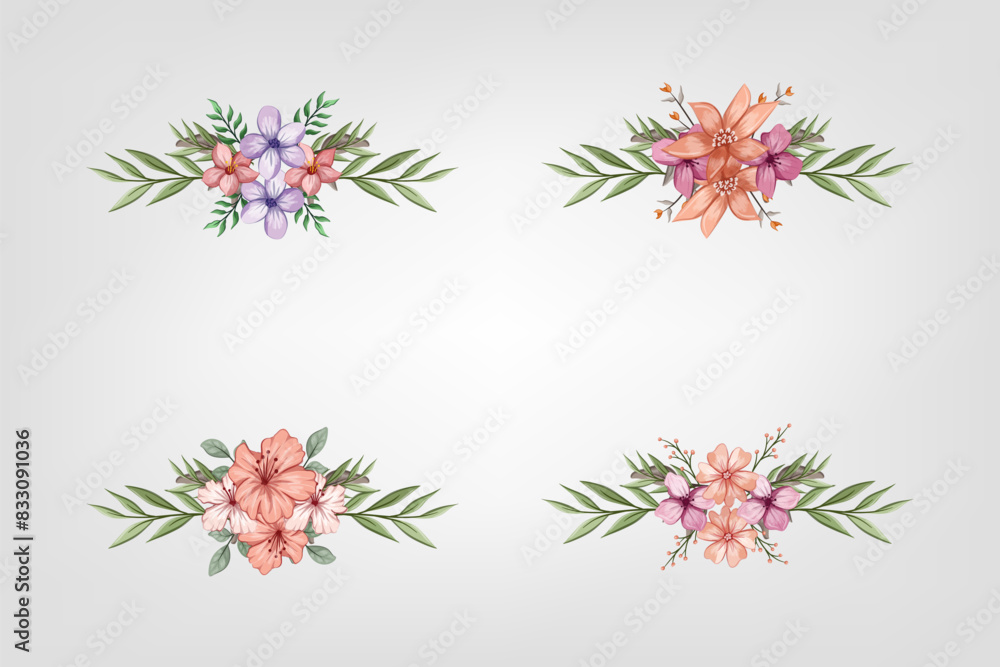 The Blooms Greenery Floral Foliage Ornament Corner Text Separator adds elegant framing text in invitations, cards The Blooms Greenery Floral Foliage Ornament Corner Text Separator adds elegant framing text in invitations, cards