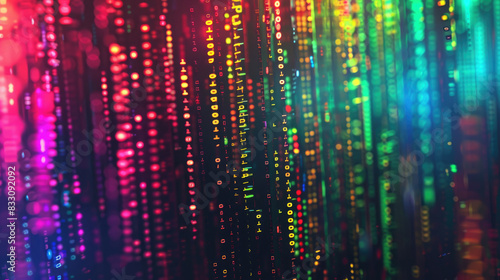Wallpaper Mural Vivid Binary Code Pattern on Multicolor Background Torontodigital.ca