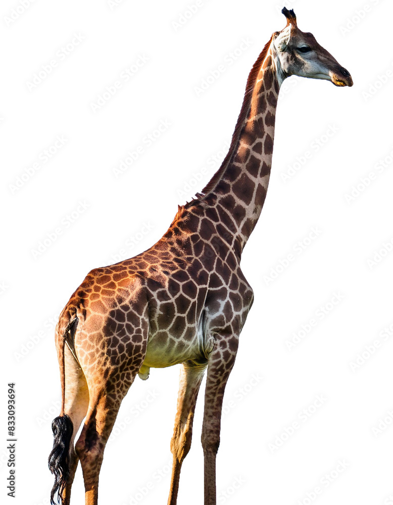 Naklejka premium Giraffe isolated on transparent or white background.