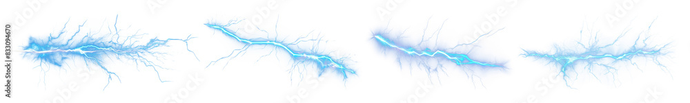 Obraz premium Blue lightnings effect set
